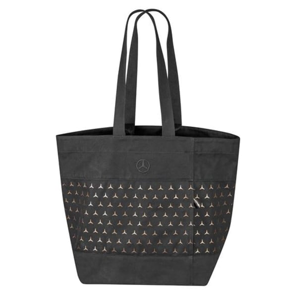 Shopping Bag Cotton black star pattern Genuine Mercedes-Benz