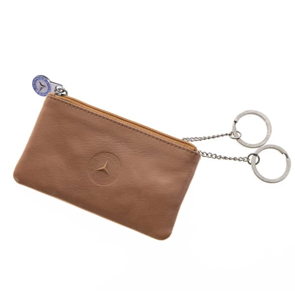 Key case wallet Cognac leather Genuine Mercedes-Benz