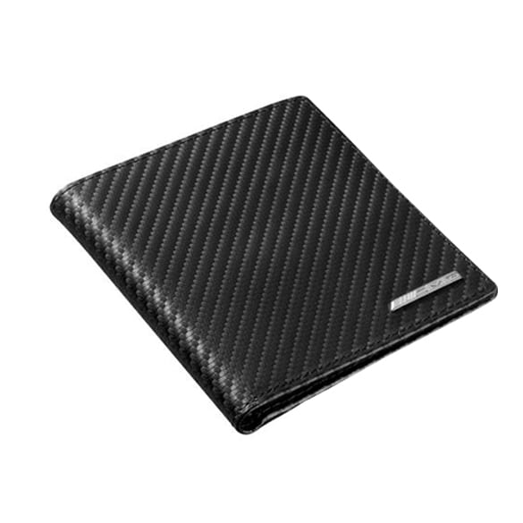 AMG Credit Card Case Wallet Carbon Leather Black