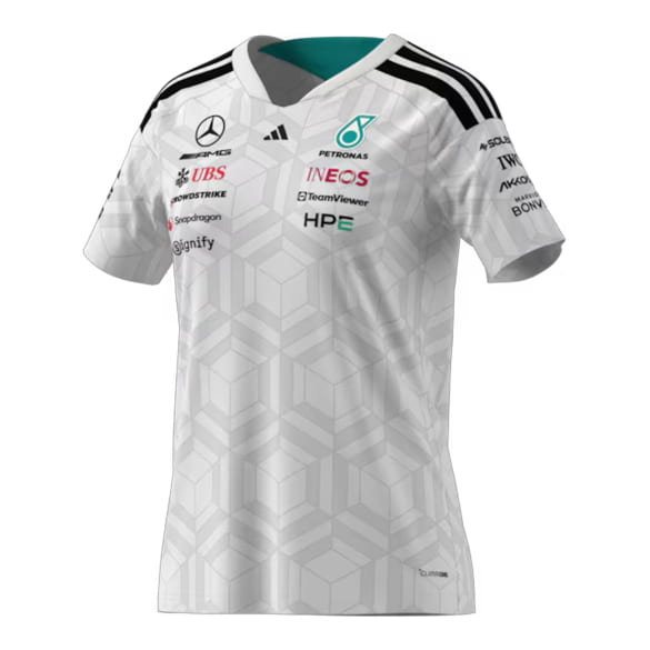 Dames T-shirt wit coureur Mercedes-AMG F1 Petronas | B67998389-93
