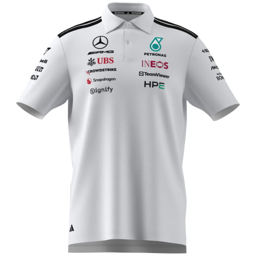 adidas Men's Team Polo Shirt White Mercedes-AMG PETRONAS F1  | B67998449-54
