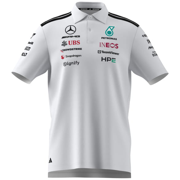 adidas Men's Team Polo Shirt White Mercedes-AMG PETRONAS F1  | B67998449-54