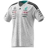 Maglietta da pilota adidas uomo bianca Mercedes-AMG PETRONAS F1 2026