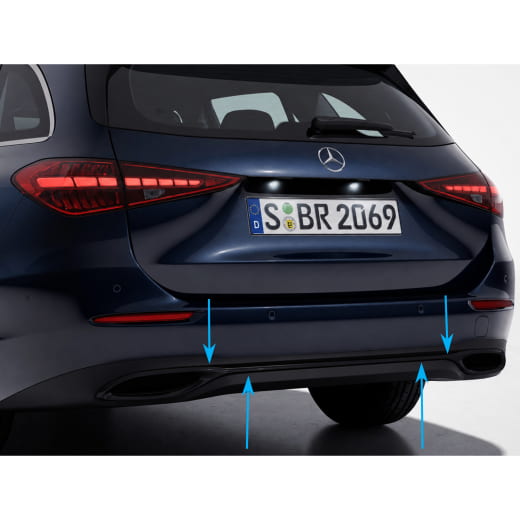 Afwerklijst achterbumper Zwart C-Klasse S206 T-model Origineel Mercedes-Benz | Heckzierleiste-Schwarz-S206-Avantgarde