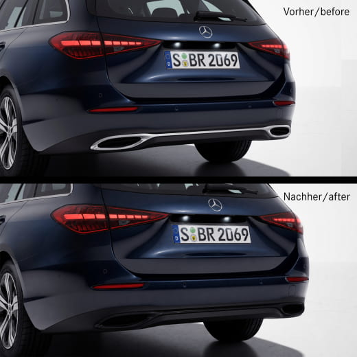 Afwerklijst achterbumper Zwart C-Klasse S206 T-model Origineel Mercedes-Benz | Heckzierleiste-Schwarz-S206-Avantgarde