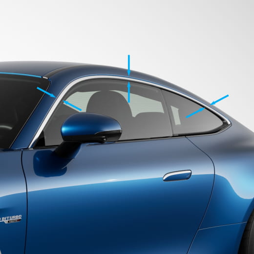 Afwerklijsten ramen chroom AMG GT C192 origineel Mercedes-AM | Zierleisten-Fenster-chrom-C192