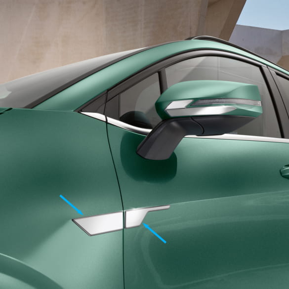 Set afwerklijsten voorspatbord voorportier zilver chroomlook KIA Sportage NQ5 origineel KIA