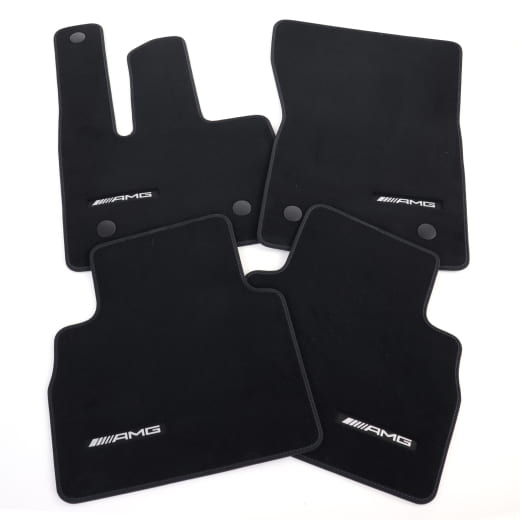 Alfombrillas AMG de velour para G-Klasse W465, negro, azul pacífico, 4 piezas, Original Mercedes-Benz | A4656806301 5C68