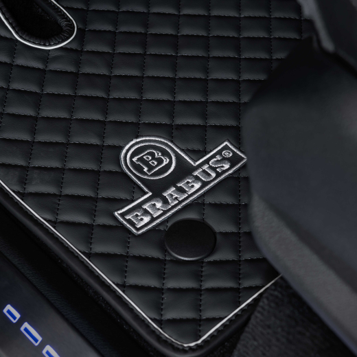 BRABUS alfombrillas de cuero auténtico negro gris juego de 5 piezas | 464-871-00-EL-SG