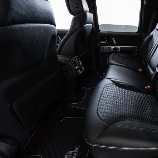 BRABUS alfombrillas de cuero auténtico negro gris juego de 5 piezas | 464-871-00-EL-SG