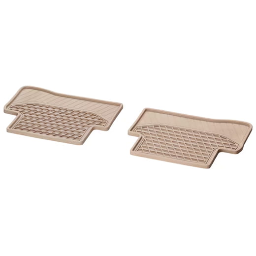 Alfombrillas de goma beige seda Clase C 205 traseras Original Mercedes-Benz | A2056807608 8S85-B