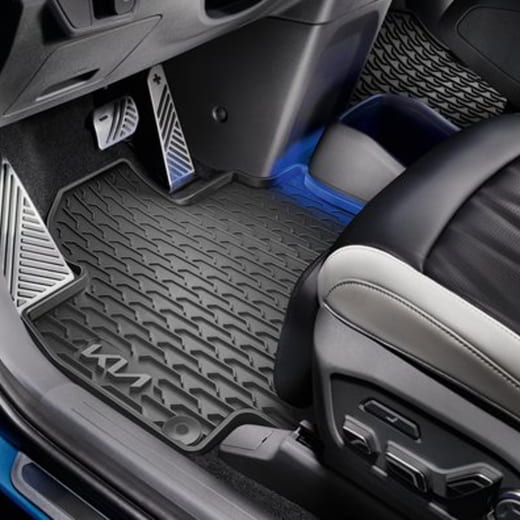 Alfombrillas de goma delanteras Kia EV9 MV1 negras, 2 piezas, original Kia | DO131ADE001