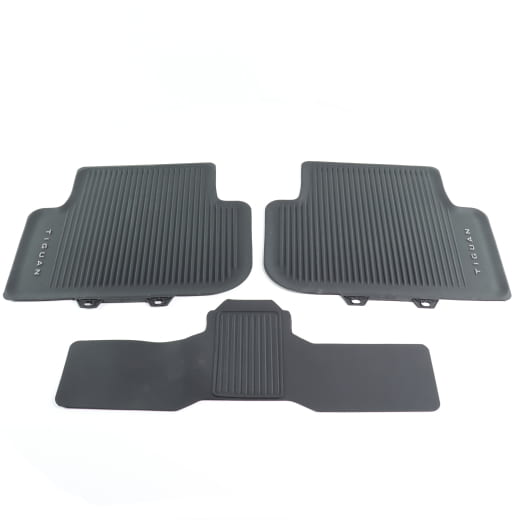 Alfombrillas de goma traseras VW Tiguan 3 negras Original Volkswagen | 571061512 82V