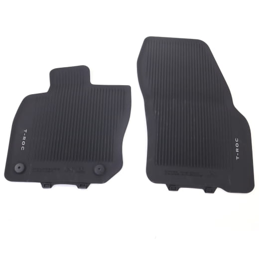 Alfombrillas de goma VW T-Roc A2 delanteras, 2 piezas, negras, originales Volkswagen | 2GV061502 82V
