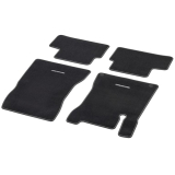 Alfombrillas de velour GLA H247 4 piezas negro costura decorativa beige seda Original Mercedes-Benz