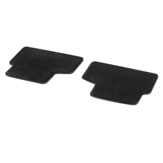 Alfombrillas pelo alto Exclusiv negras, 2 piezas traseras, Clase B | A2476808104 9K26