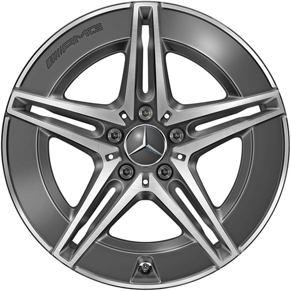 AMG 18 inch velgenset C-Klasse 206 Hybrid 5-dubbele-spaken tantalegrijs Original Mercedes-Benz