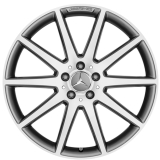 Jeu de jantes AMG 18 pouces Classe A A45 A45S W177 à multiples rayons gris titane Original Mercedes‑