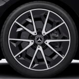 AMG 19 inch velgen CLA C174 5-dubbele-spaken zwart glansgedraaid