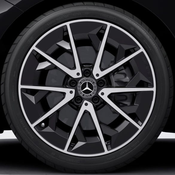 AMG 19 inch velgen CLA C174 5-dubbele-spaken zwart glansgedraaid
