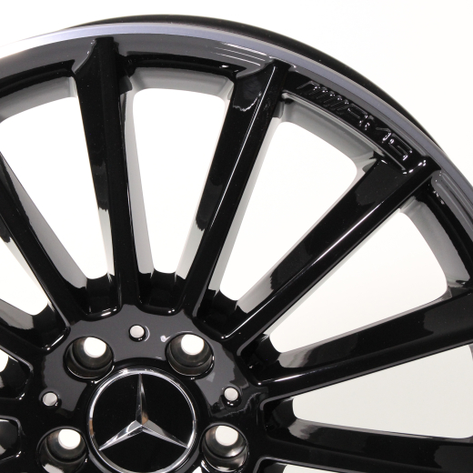 Juego de llantas AMG de 19 pulgadas de radios múltiples para B-Klasse W247 original Mercedes-Benz negro brillante | A17740116007X72-247