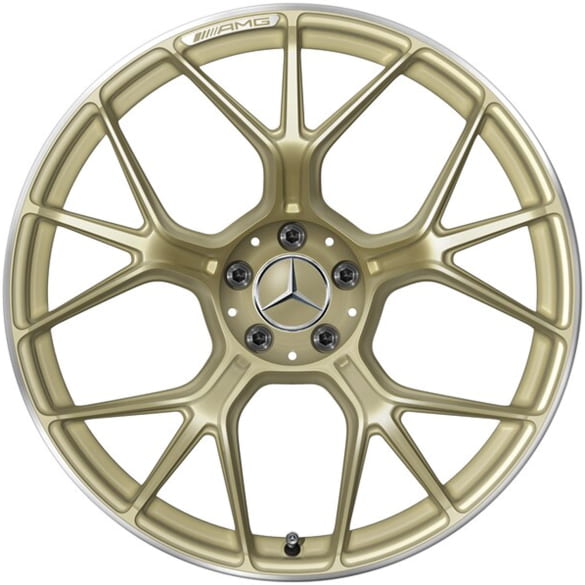AMG 21 inch gesmede velgen AMG GT C192 kruisspaaks techgold mat Origineel Mercedes-AMG