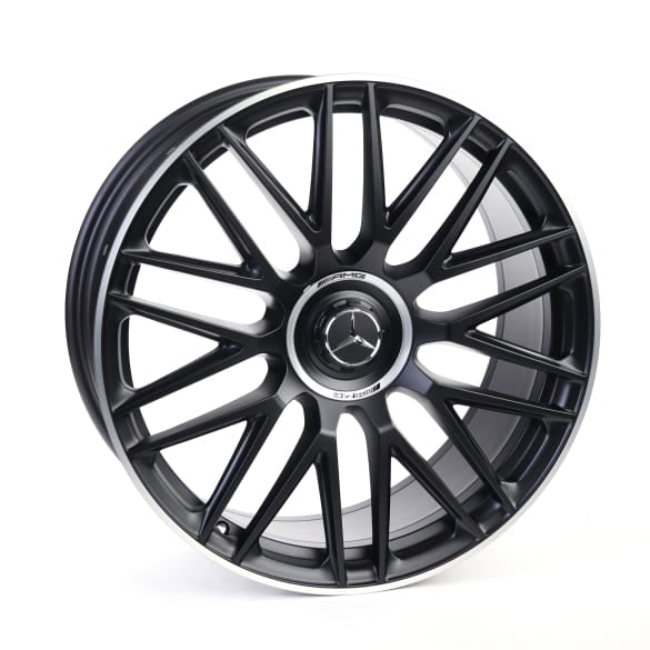 63 AMG 21-inch forged wheel set S-Class W223 black matt cross spokes Genuine Mercedes-AMG
