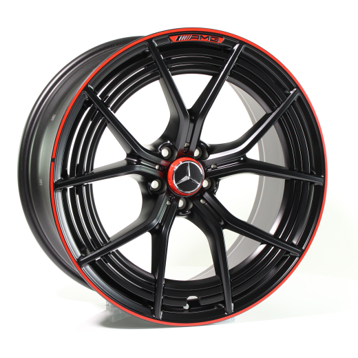 Lot de jantes AMG 21 pouces à rayons croisés bord de jante rouge | A2904000800/0900