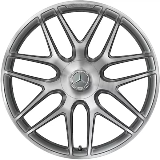 Juego de llantas forjadas AMG 22 pulgadas GLE V167 radios cruzados gris titanio Original Mercedes-Benz | A1674015601-5701 7X21