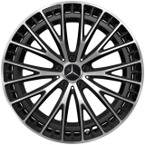Jeu de jantes AMG 43/53 21 pouces à branches multiples EQE V295 noir mat tourné brillant Originale d
