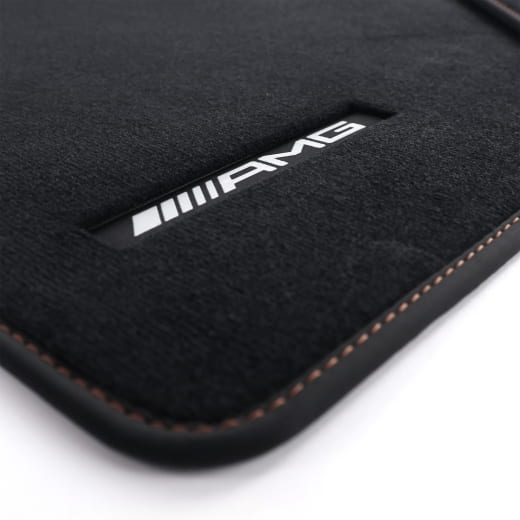 Alfombrillas AMG de velour para G-Klasse W465 negro bronce, 4 piezas, Original Mercedes-Benz | A4656806301 8H36