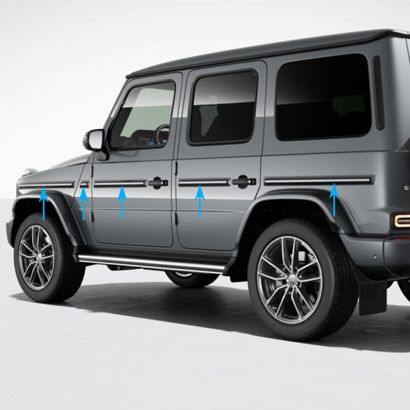 AMG beschermlijsten afwerklijst geborsteld aluminium G-Klasse W465 origineel Mercedes-Benz