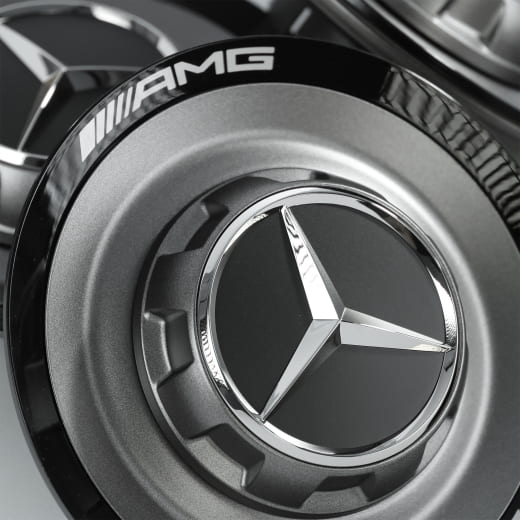 Cache moyeu AMG design à fixation centrale gris Himalaya mat Original Mercedes-Benz | A0004005700 7258-B