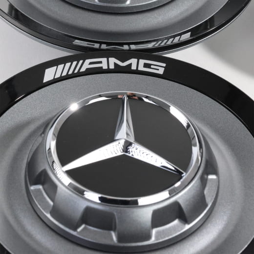 Cache moyeu AMG design à fixation centrale gris Himalaya mat Original Mercedes-Benz | A0004005700 7258-B