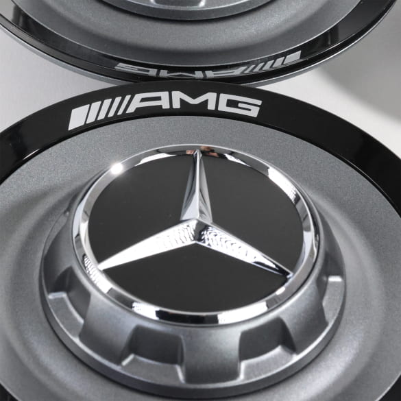AMG center caps central locking design himalaya grey matt Genuine Mercedes-Benz | A0004005700 7258-B