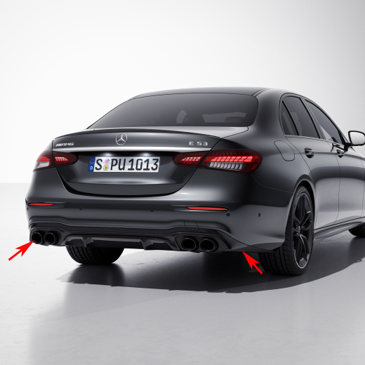Restylage AMG E 53 diffuseur pot d'échappement Classe E W213 Original | W213-53-AMG-Diffusor-FL