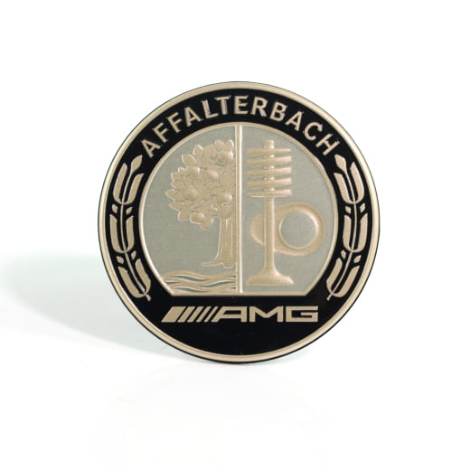 Emblema AMG Affalterbach capó / paragolpes A0008172009 | Affalterbach-Emblem-gold