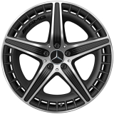 Jeu de jantes AMG 43/53 20 pouces à 5 branches EQE V295 noir mat tourné brillant Original Mercedes‑B