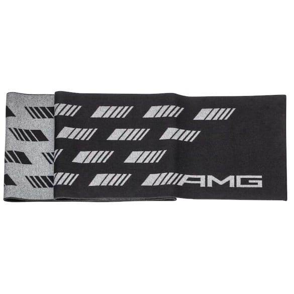 AMG gebreide sjaal zwart grijs unisex | B67960041