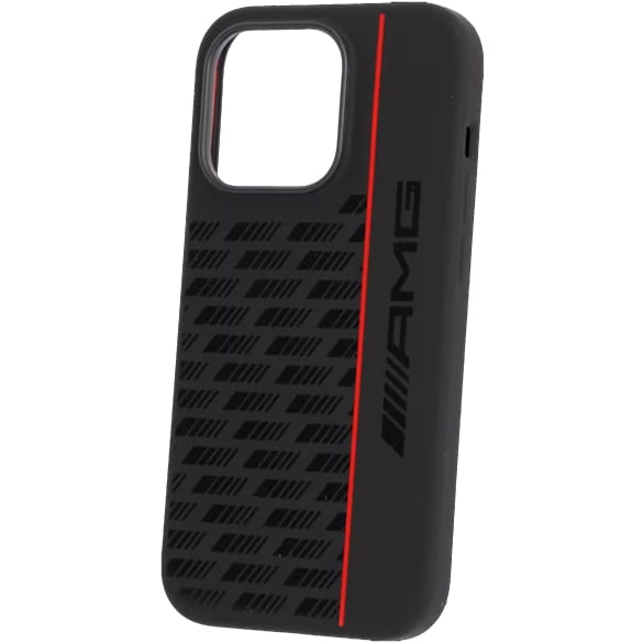 AMG Hoes voor iPhone 14 Pro Zwart Rood Siliconen Origineel Mercedes-AMG