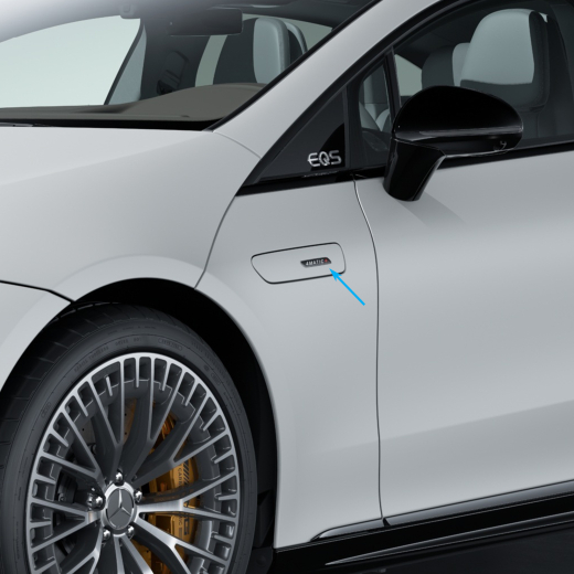 AMG-logo 4Matic+ zilverchroom spatbord EQS V297 | A2978171800-K