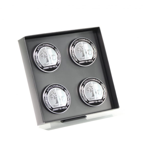 AMG Naafdoppen Affalterbach wapen zilver zwart 66,8 mm Origineel Mercedes-Benz