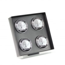 Original AMG Nabendeckel mit 3D AMG Wappen silber schwarz  | A0004005100