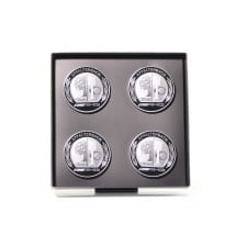 Original AMG Nabendeckel mit 3D AMG Wappen silber schwarz  | A0004005100