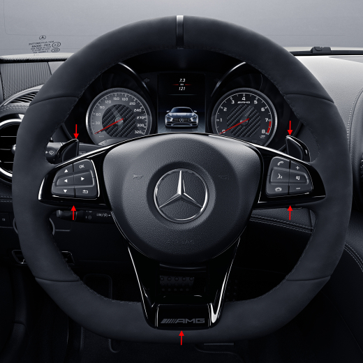 AMG Night-pakket stuurwielafdekking zwart Original Mercedes- | Night-Interieur-Set