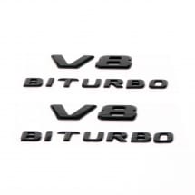 Zwart V8 Biturbo opschrift set Originele Mercedes-AMG | biturbo-black