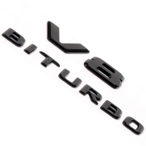 Zwart V8 Biturbo opschrift set Originele Mercedes-AMG | biturbo-black