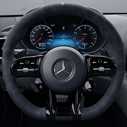 cubierta negra del volante AMG Performance volante night paquete | amg-pf-lenkr-schwarz