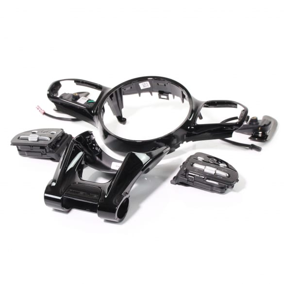 zwarte AMG stuurwielbekleding Performance stuurwiel Nightpak | amg-pf-lenkr-schwarz