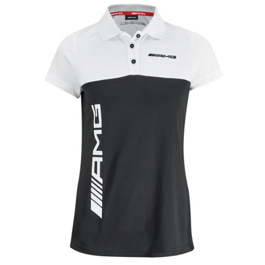 Poloshirt logo dames zwart/wit Original Mercedes-AMG | B669594-PoloD